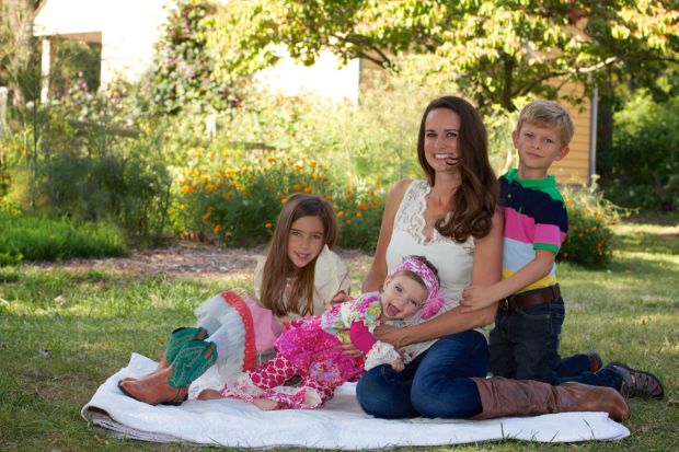 Angela Mall, of Chesterfield, with her children Madelyn Mall, Ava Mall, and Christian Mall
